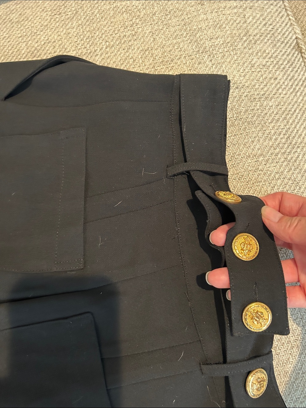 Style Mafia Black Flare Pants with Gold Buttons - Picture 6 of 8